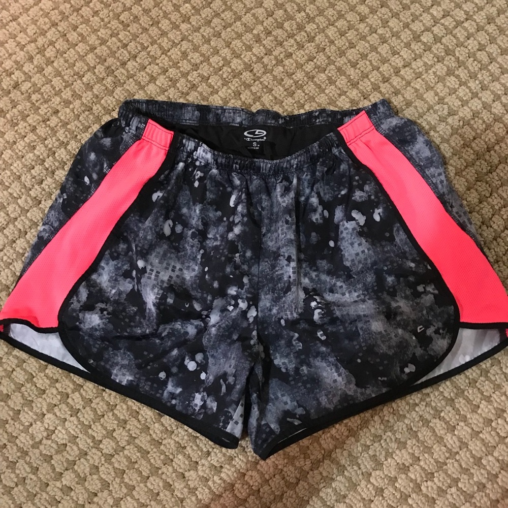 Black distressed Champion athletic shorts